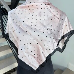 New Black and light Pink Star Pattern Scarf 25,5*25,5